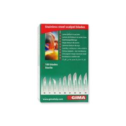 GIMA STAINLESS STEEL BLADES - Nº 10/11/12/15/20/21/22/23/24 - (BOX OF 100 PCS)