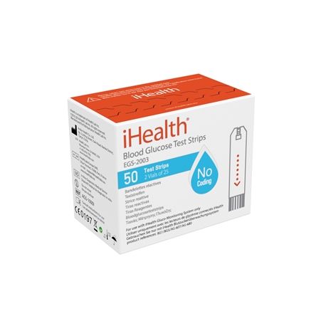 iHEALTH TIRAS DE GLUCEMIA PARA GLUCÓMETRO iHEALTH  BG1 Y BG5 (50 UDS)