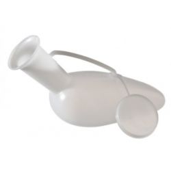 INTERMED URINAL FOR MEN IN PLASTIC, WHITE COLOR, WITH ATTACHED CAP