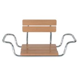 MORETTI WOODEN SEAT WITH BACKREST FOR BATHROOM - ADJUSTABLE WIDTH