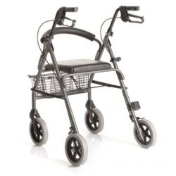 MORETTI FOLDING ROLLATOR IN PAINTED ALUMINUM - 4 WHEELS - WITH PADDED SEAT - ATLANTE