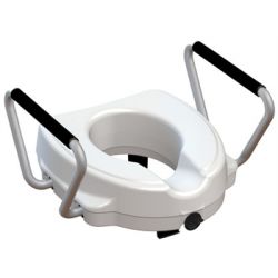 GIMA RAISED TOILET SEAT WITH FIXED ARMREST - HEIGHT 12,5 CM