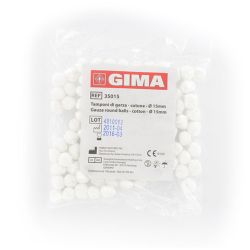 GIMA GAUZE ROUND BALL DIAM. 25 MM - COTTON (1000 PCS)