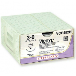 GIMA ETHICON VICRYL ABSORBABLE SUTURES - GAUGE 3/0 -DIFFERENT MEASURES (36 PCS.)