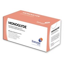 GIMA ABSORBIBLES MONOGLYDE POLIGLECAPRONE - AGUJA 1/2 DE 30 MM, USP 0 - INCOLORO (12 UDS)