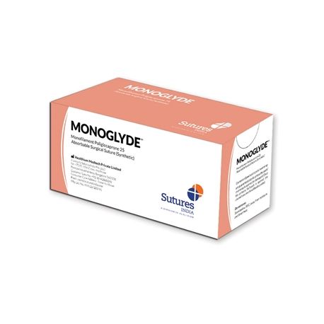 GIMA ABSORBIBLES MONOGLYDE POLIGLECAPRONE - AGUJA 1/2 DE 30 MM, USP 0 - INCOLORO (12 UDS)
