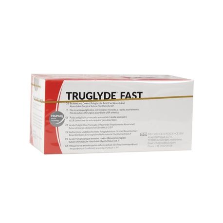 GIMA ABSORBIBLES TRUGLYDE FAST WITH POLIGLICOLATO - AGUJA 3/8 ,USP 3/0 - INCOLORO-MEDIDAS DIFERENTS (12 UDS.)
