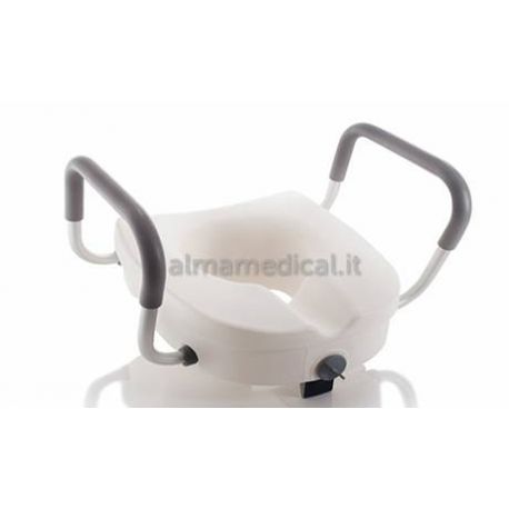 MORETTI RAISING TOILET SEAT WITH CENTRAL LOCK AND ARMRESTS - H 13 CM