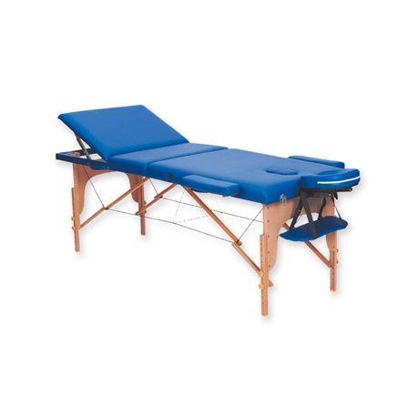 GIMA 3-SECTION WOODEN MASSAGE TABLE - BLUE - CREAM